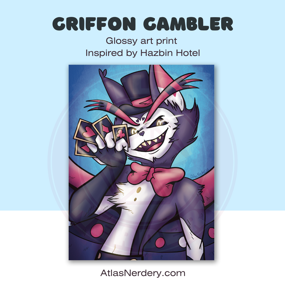 Griffon Gambler - 8x10in Glossy Art Print
