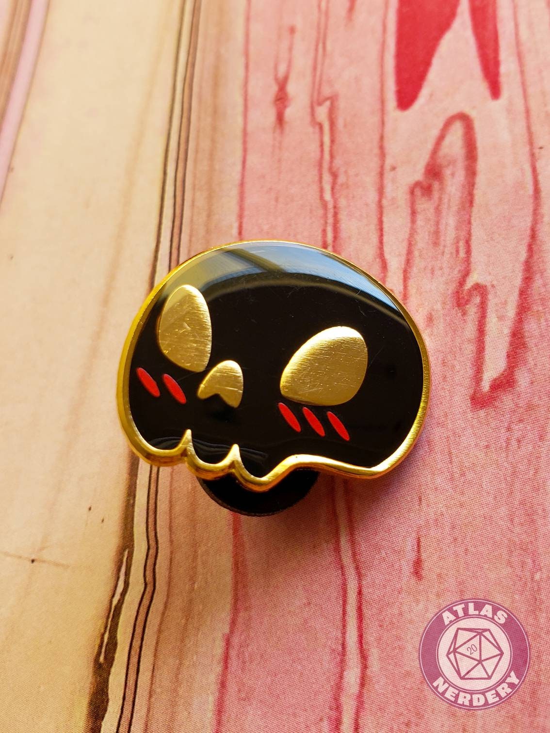 Tsundere Skull - 1” Soft Enamel Pin with Epoxy dome and 2 Variants