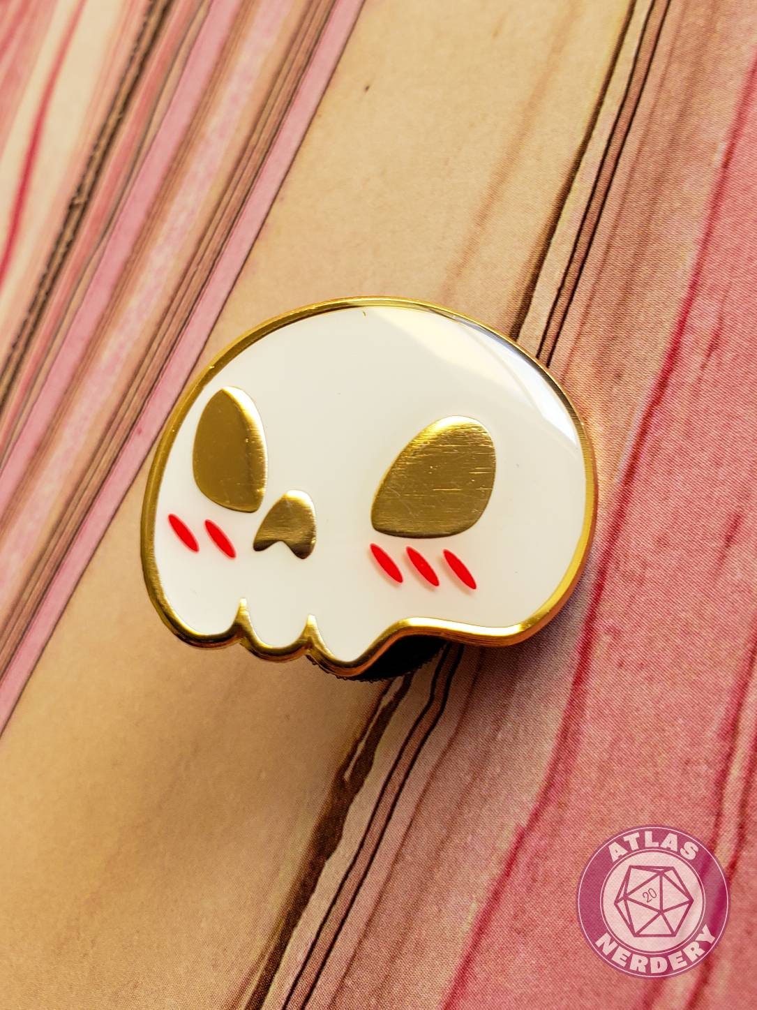 Tsundere Skull - 1” Soft Enamel Pin with Epoxy dome and 2 Variants