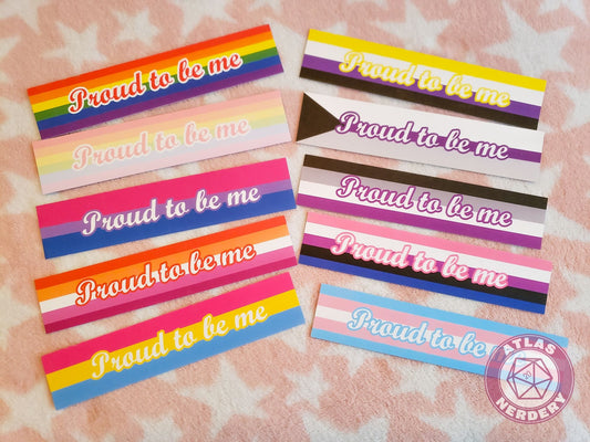 Proud To Be Me Bookmarks - 1.5" x 7" Pride Flag One Sided Cardstock Bookmark