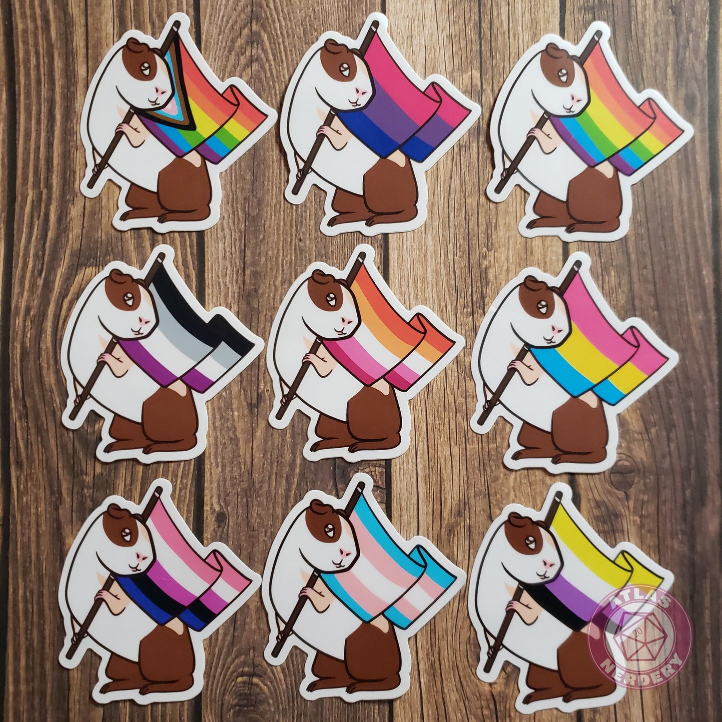 Demiboy Guinea Pig Pride Flag - 3" Waterproof Vinyl Sticker