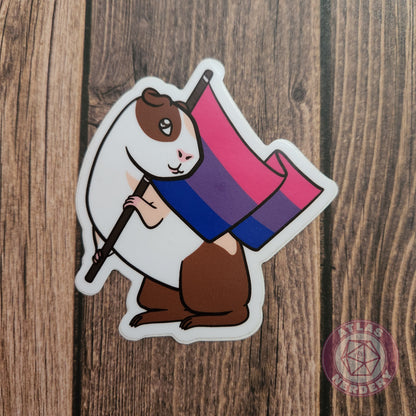 Bisexual Guinea Pig Pride Flag - 3" Waterproof Vinyl Sticker