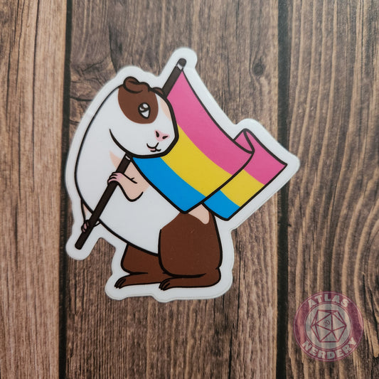 Pansexual Guinea Pig Pride Flag - 3" Waterproof Vinyl Sticker