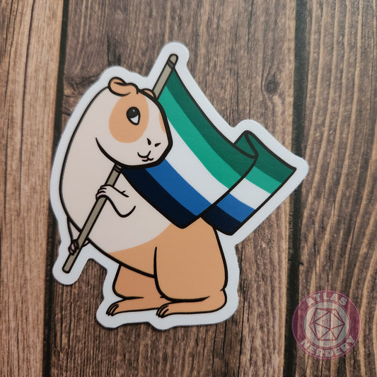 Gay (MLM) Guinea Pig Pride Flag - 3" Waterproof Vinyl Sticker