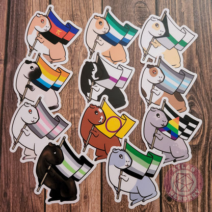 Progress Rainbow Guinea Pig Pride Flag - 3" Waterproof Vinyl Sticker