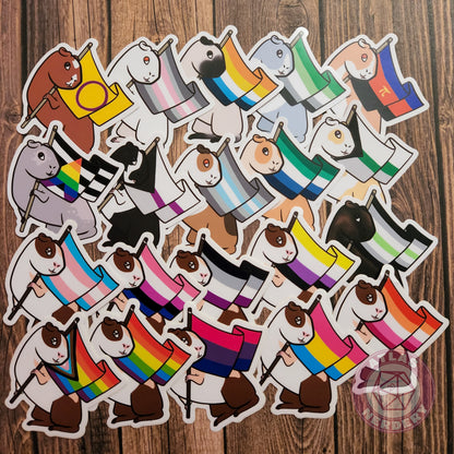 Agender Guinea Pig Pride Flag - 3" Waterproof Vinyl Sticker