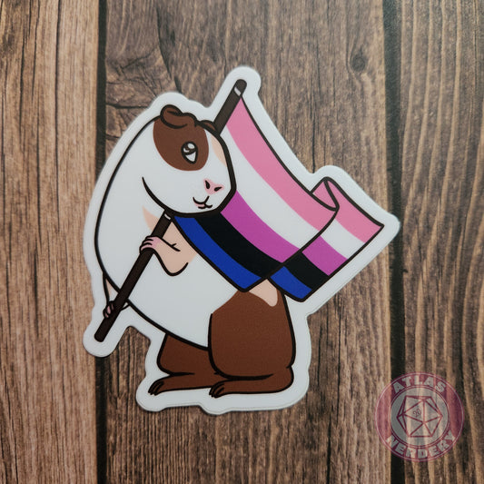 Genderfluid Guinea Pig Pride Flag - 3" Waterproof Vinyl Sticker