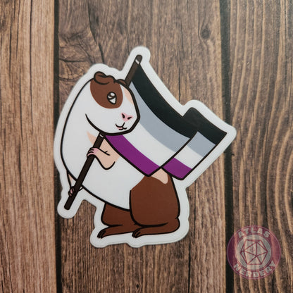 Asexual Guinea Pig Pride Flag - 3" Waterproof Vinyl Sticker