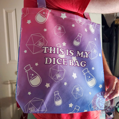 This Is My Dice Bag - 14inx14in Water-Resistant Fabric Tote Bag 35lbs Weight Limit