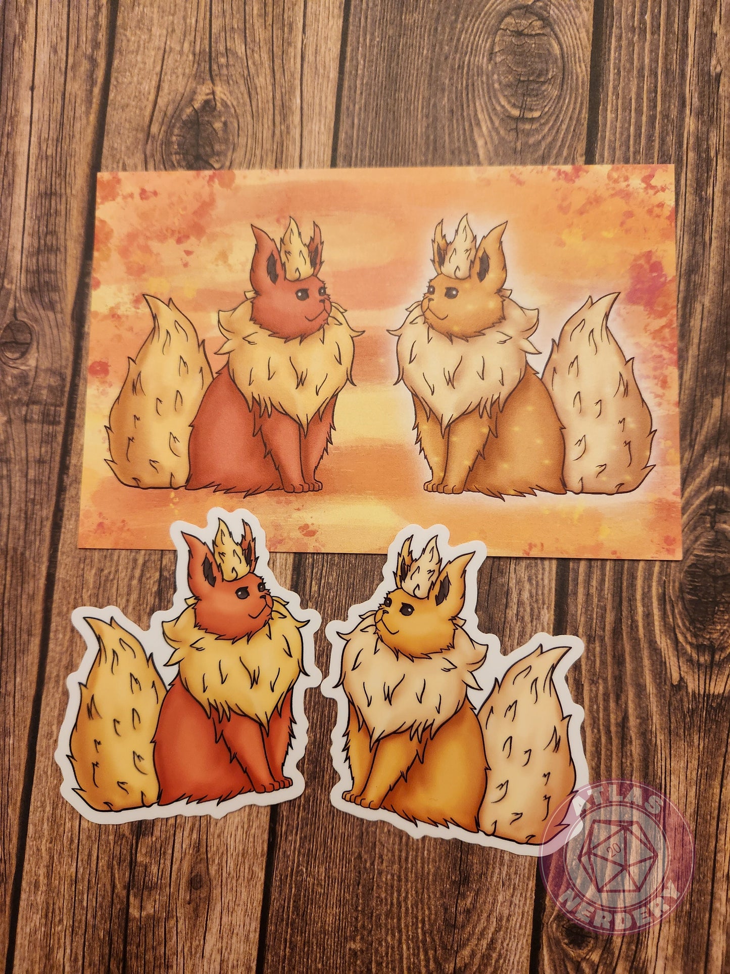Flaming Evolution Kitty #136 - 3" Waterproof Vinyl Sticker