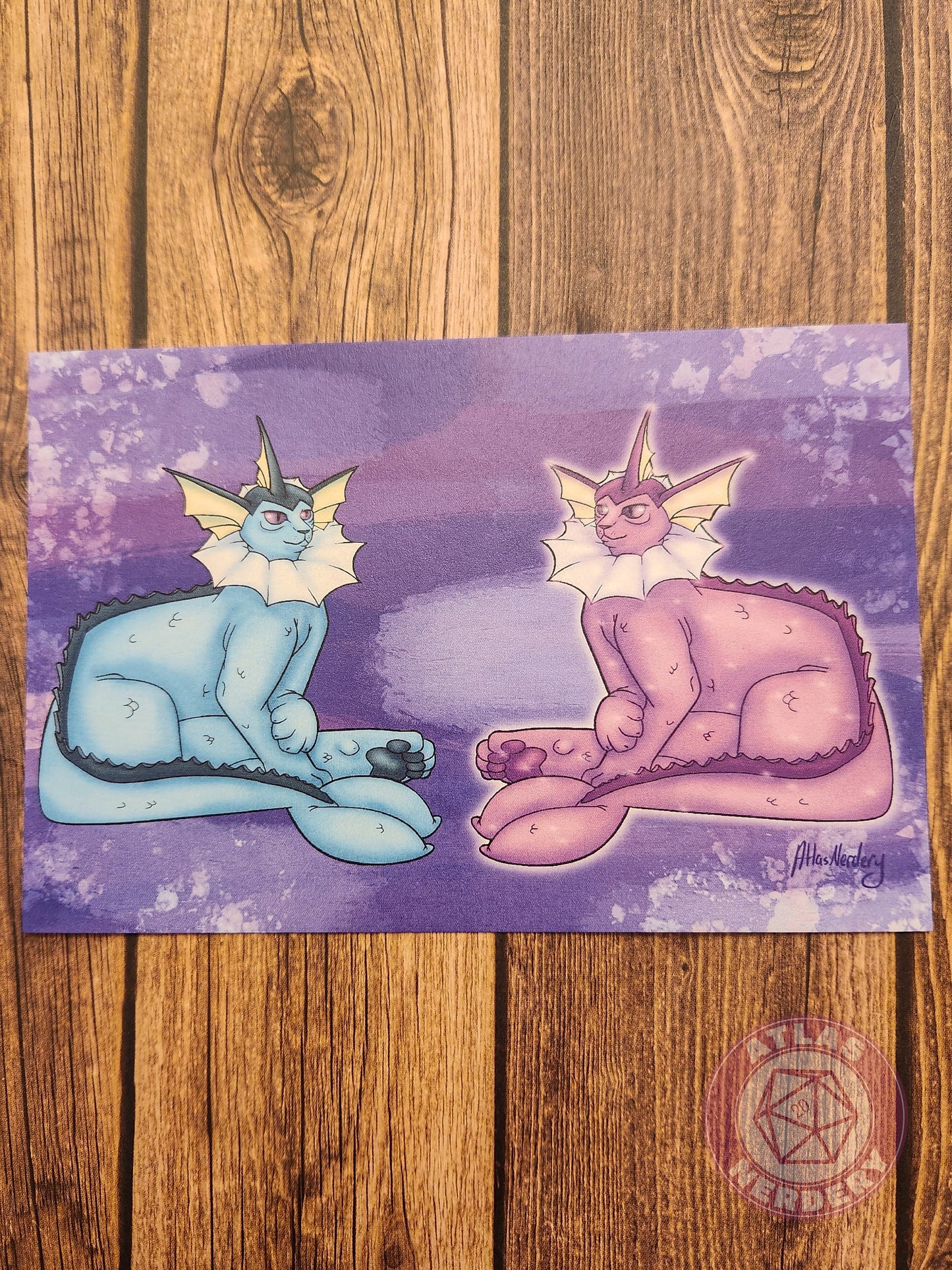 Watery Evolution Kitty #134 Print - 4x6 Matte Art Print on Medium Cardstock