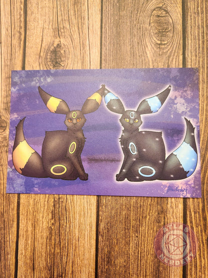Midnight Evolution Kitty Print- 4x6 Matte Art Print on Medium Cardstock