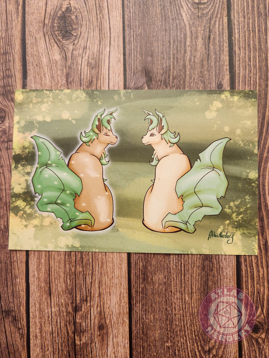 Leafy Evolution Kitty #470 Print - 4x6 Matte Art Print on Medium Cardstock