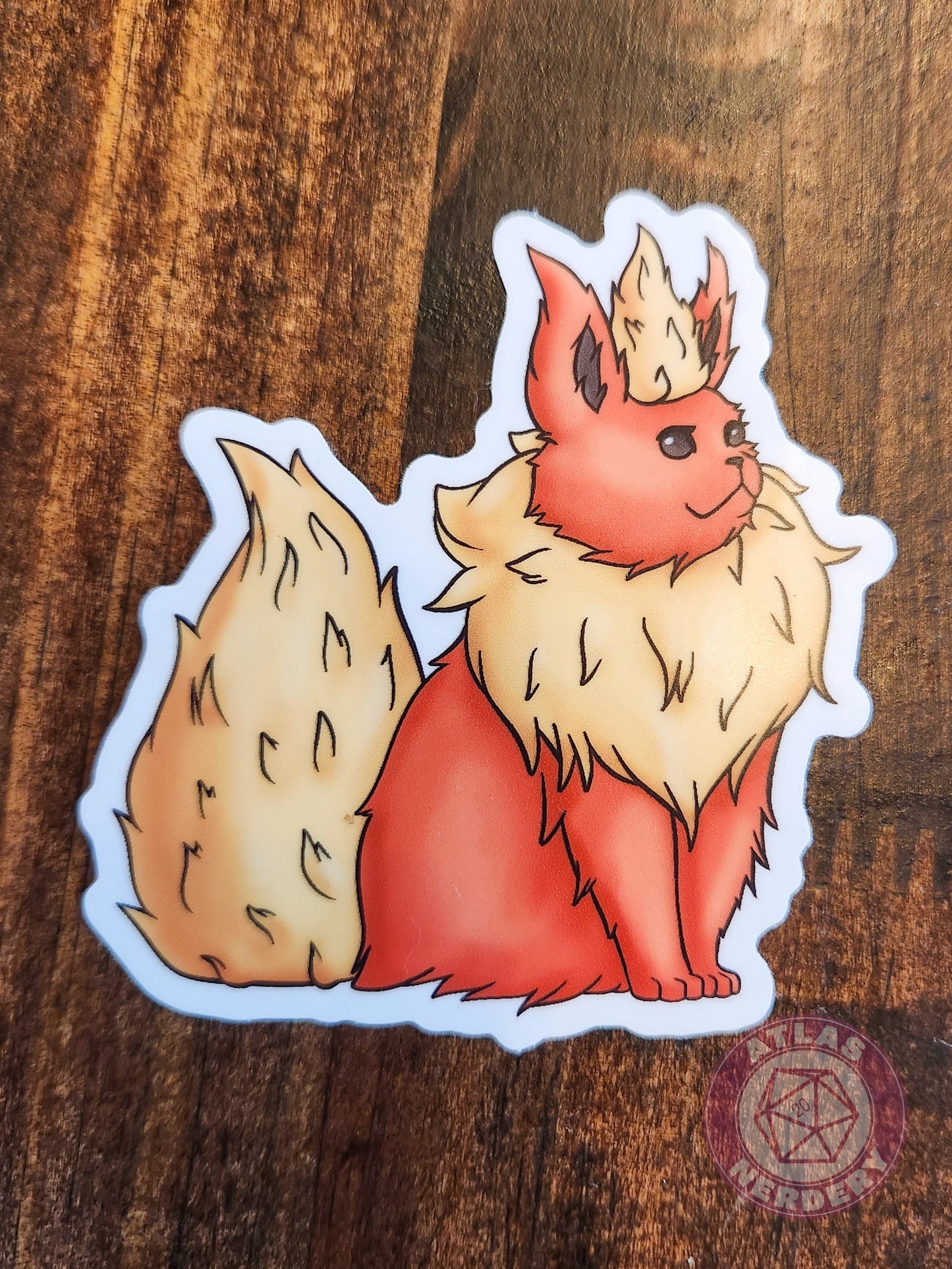 Flaming Evolution Kitty #136 - 3" Waterproof Vinyl Sticker