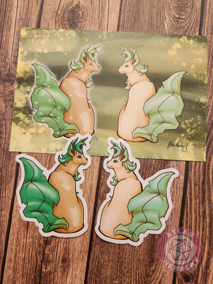 Leafy Evolution Kitty #470 Print - 4x6 Matte Art Print on Medium Cardstock