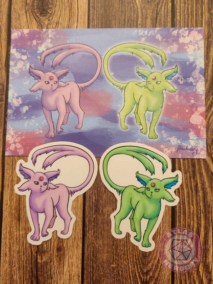 Psychic Evolution Kitty #196 Print - 4x6 Matte Art Print on Medium Cardstock