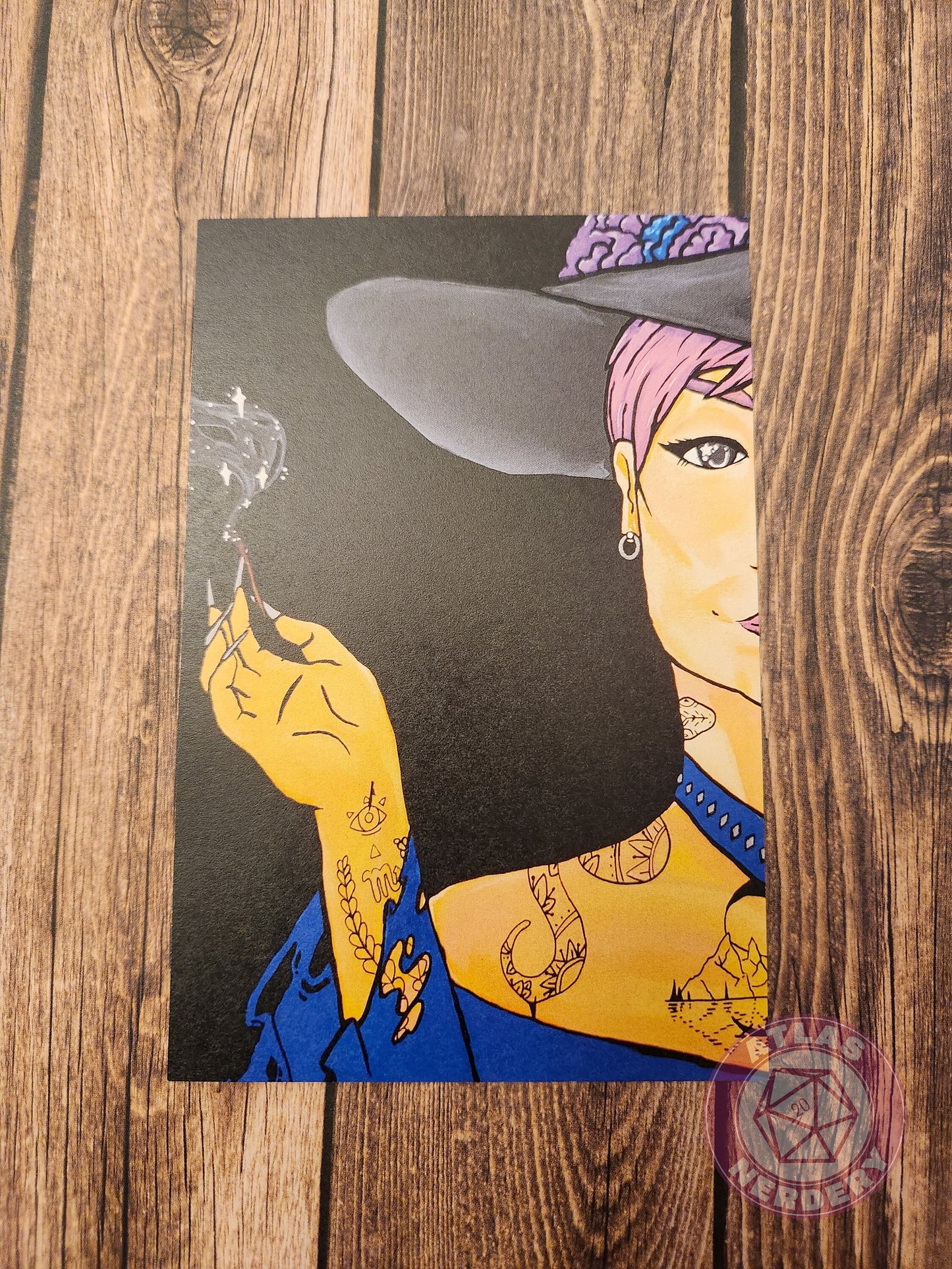 Welcome To The Coven, Night Witch - 4x6 Matte Art Print on Medium Cardstock