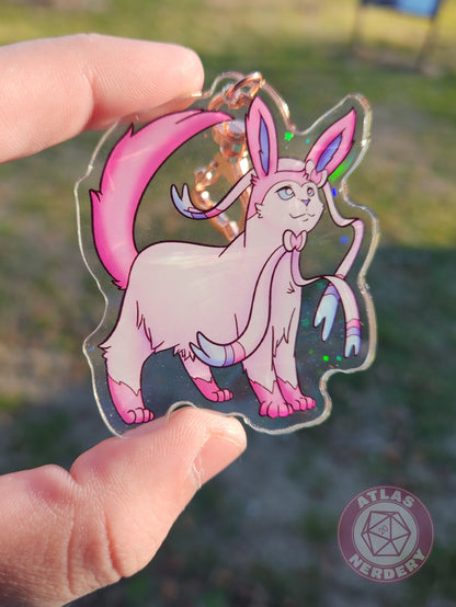 Fairy Evolution Kitty #700 Acrylic Charm - 2.5" Double Sided Holographic Acrylic Keychain