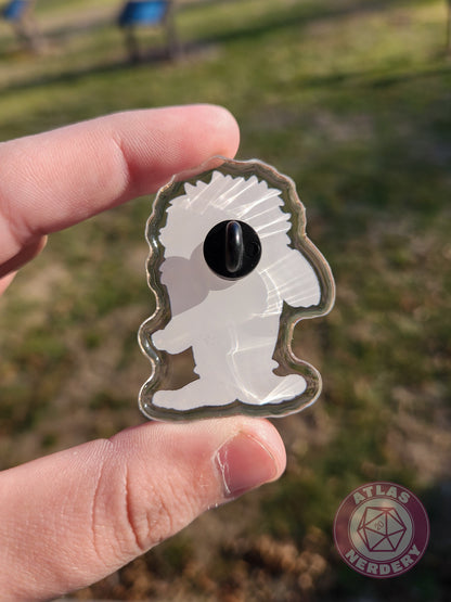 Bigfoot Cryptid Cutie - 2" Acrylic Pin with Epoxy Dome Coating