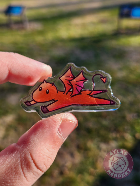 Jersey Devil Cryptid Cutie - 2" Acrylic Pin with Epoxy Dome Coating