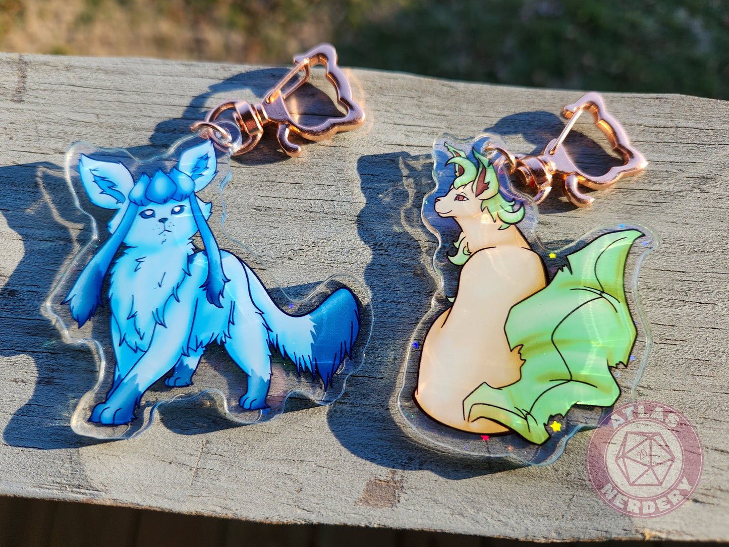 Leafy Evolution Kitty #470 Acrylic Charm - 2.5" Double Sided Holographic Acrylic Keychain
