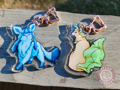 Leafy Evolution Kitty #470 Acrylic Charm - 2.5" Double Sided Holographic Acrylic Keychain