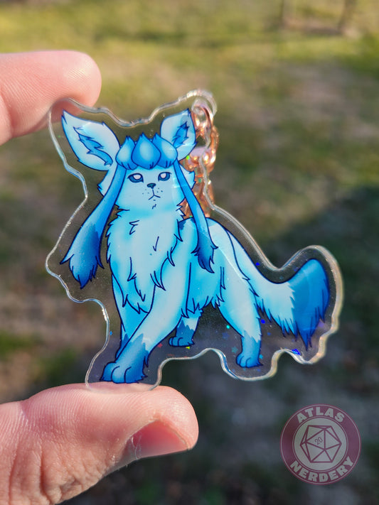 Icy Evolution Kitty #471 Acrylic Charm - 2.5" Double Sided Holographic Acrylic Keychain