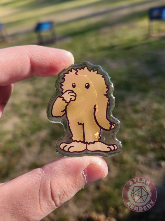 Bigfoot Cryptid Cutie - 2" Acrylic Pin with Epoxy Dome Coating