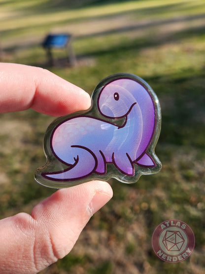 Nessie Cryptid Cutie - 2" Acrylic Pin with Epoxy Dome Coating