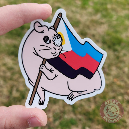 Polyamorous (2022 Redesign) Guinea Pig Pride Flag - 3" Waterproof Vinyl Sticker