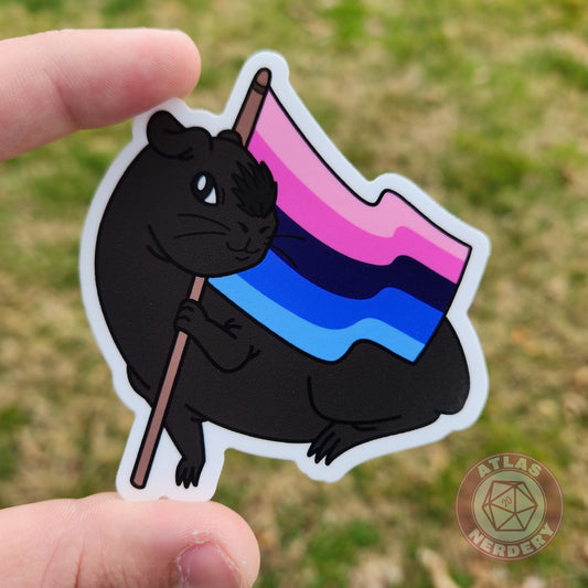 Omnisexual Guinea Pig Pride Flag - 3" Waterproof Vinyl Sticker