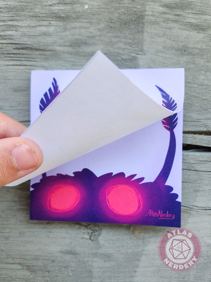 Peeking Mothman Small Notepad - 4in x 4in Non-Sticky Tear-Away Memo Notepad 50 Pages