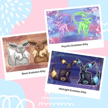 Flaming Evolution Kitty #136 Print - 4x6 Matte Art Print on Medium Cardstock