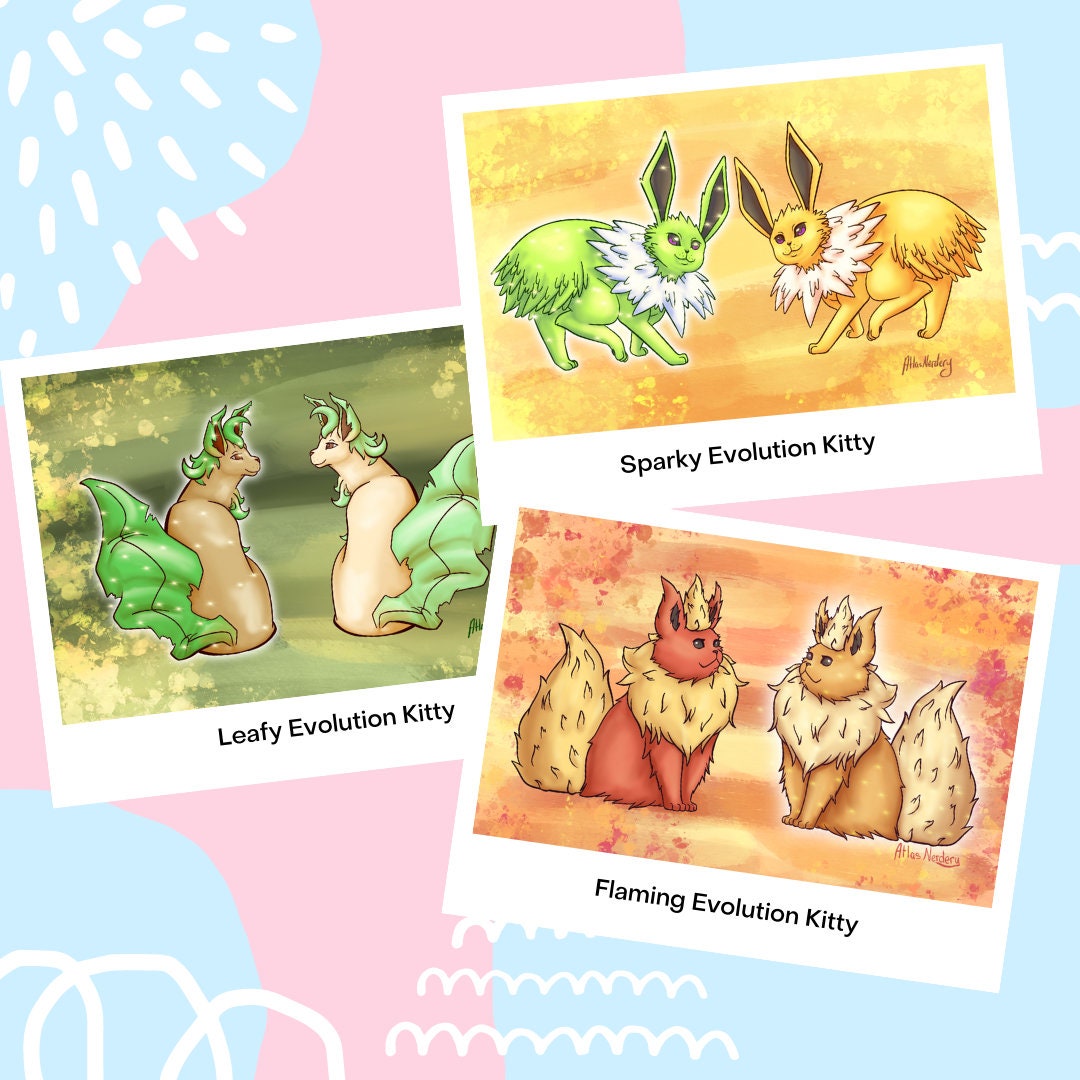 Icy Evolution Kitty #471 Print - 4x6 Matte Art Print on Medium Cardstock