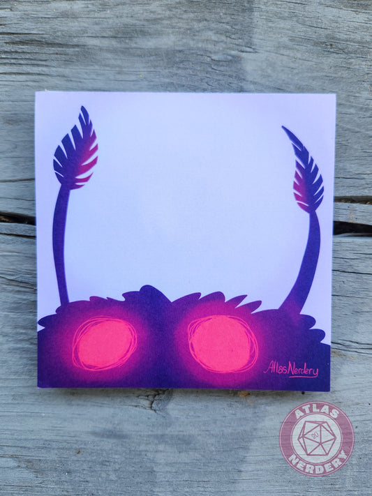 Peeking Mothman Small Notepad - 4in x 4in Non-Sticky Tear-Away Memo Notepad 50 Pages