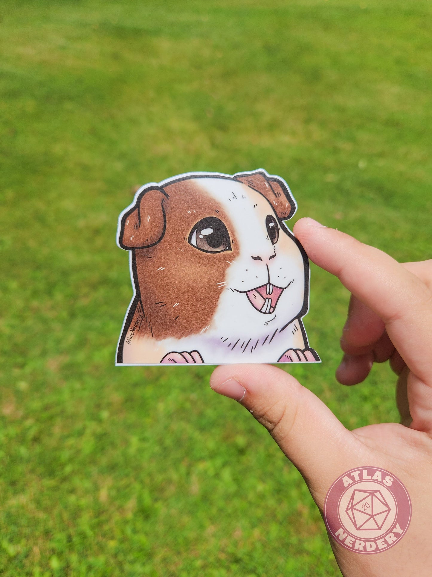 Alucard the Guinea Pig Peeker Sticker - 3" Waterproof Vinyl Sticker