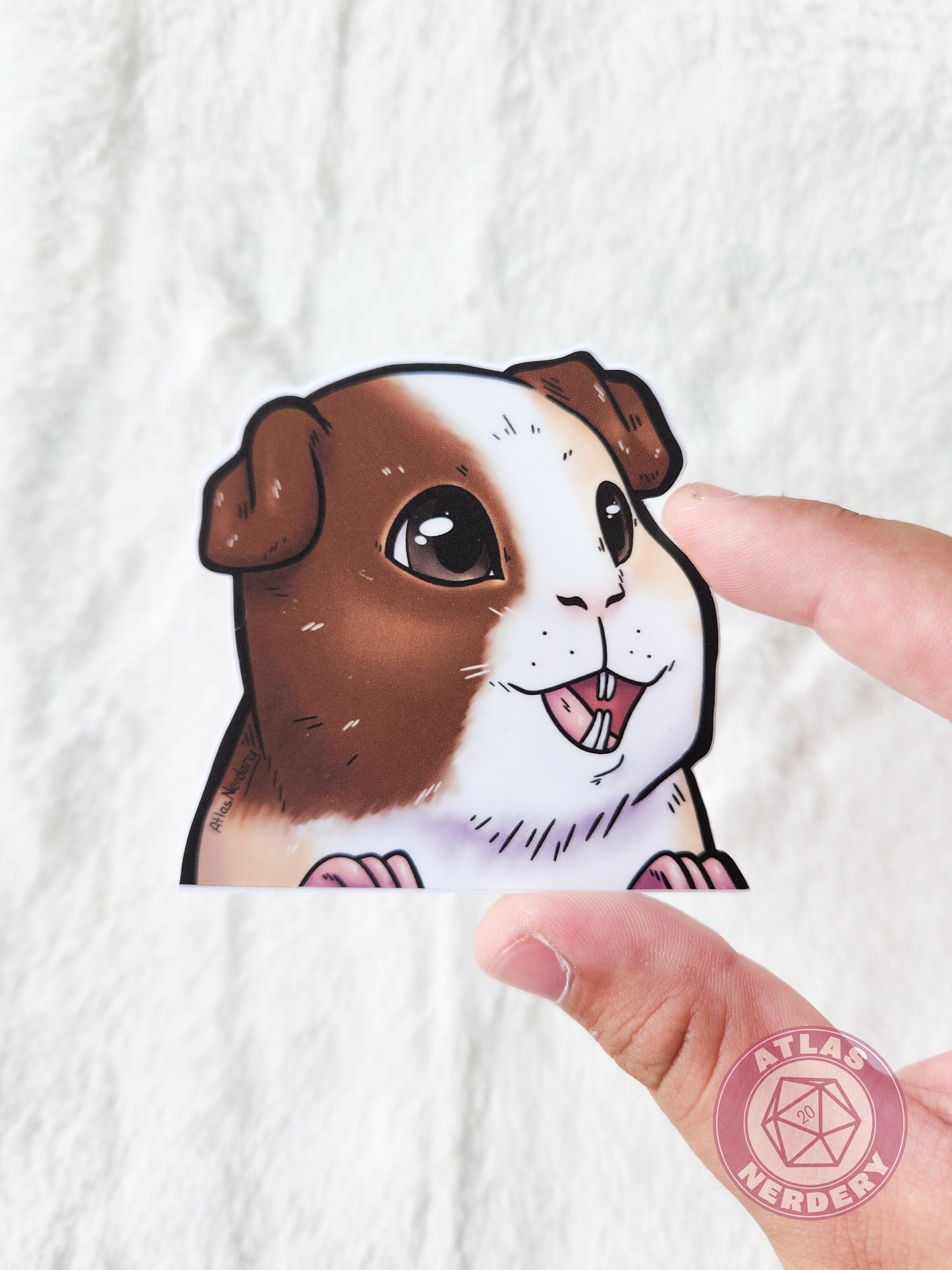 Alucard the Guinea Pig Peeker Sticker - 3" Waterproof Vinyl Sticker