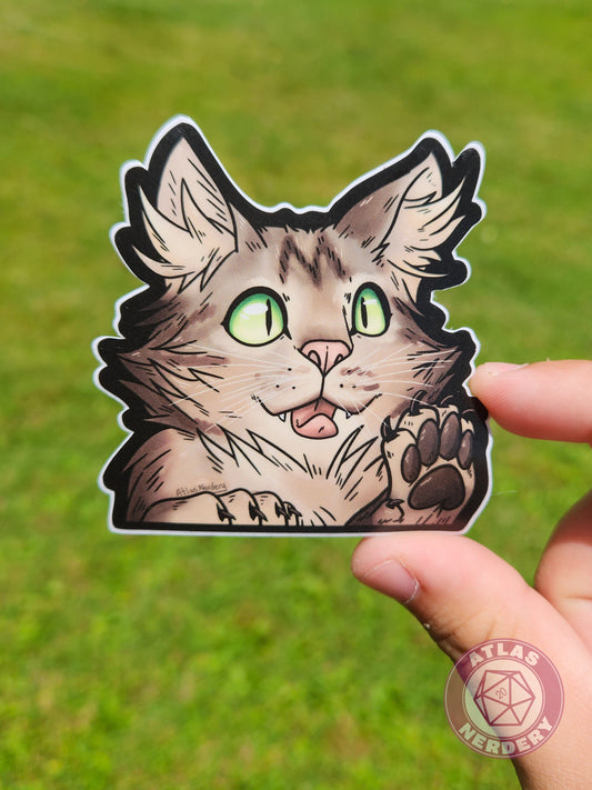 Max the Cat Peeker Sticker - 3" Waterproof Vinyl Sticker