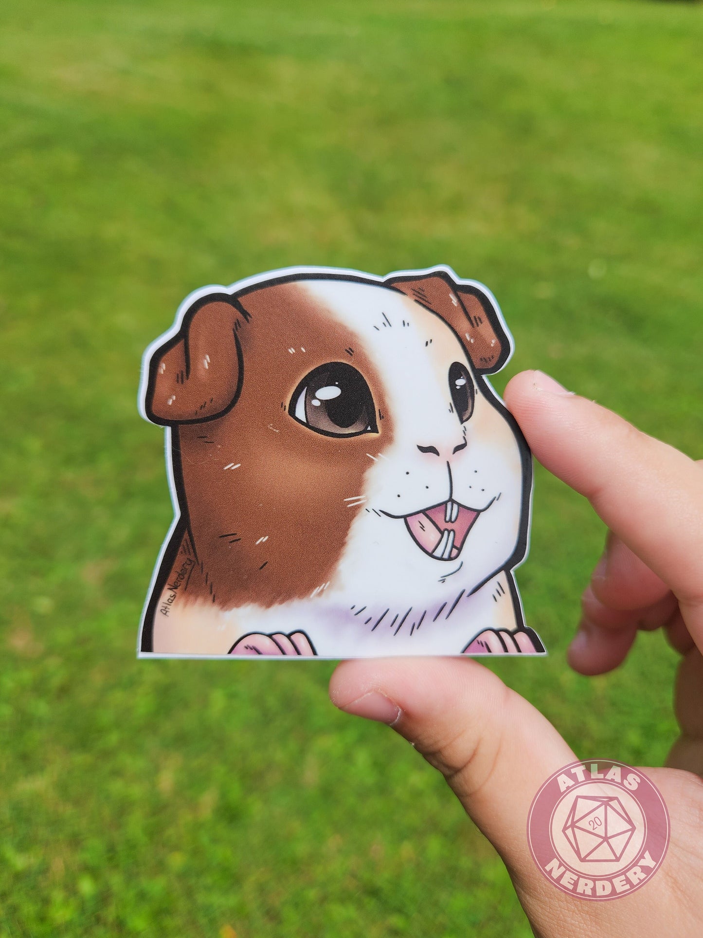 Alucard the Guinea Pig Peeker Sticker - 3" Waterproof Vinyl Sticker