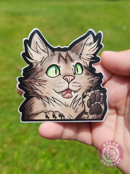 Max the Cat Peeker Sticker - 3" Waterproof Vinyl Sticker