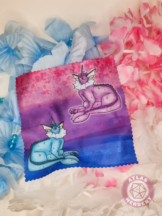 Watery Evolution Kitty #134 Bisexual Pride Flag Microfiber Lens Cloth