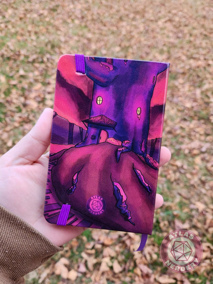 Magical Treehouse Travel Sketchbook - A6 Size with 160 Pages, Purple Ribbon Bookmark and Strap Closure